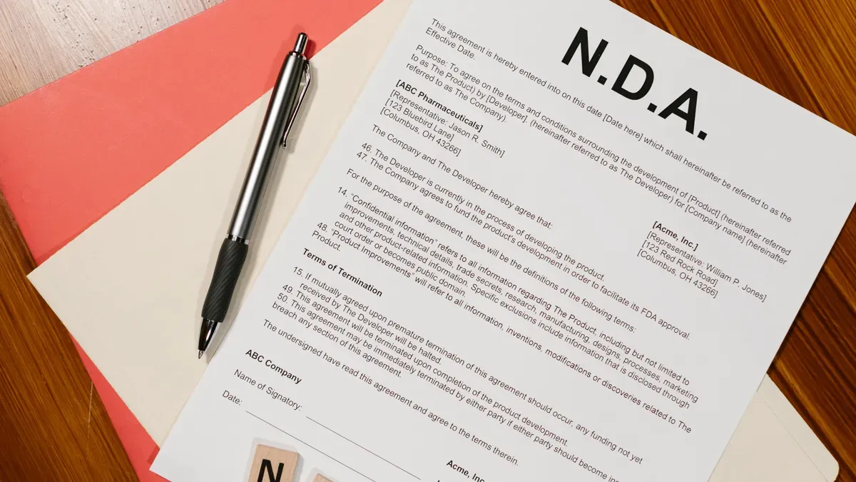 عملية تقديم NDA